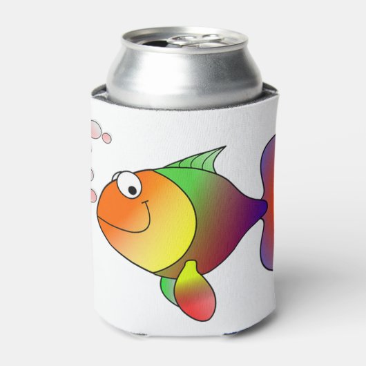 金魚の微笑みを浮かべた漫画 缶クーラー (缶正面)