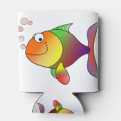 金魚の微笑みを浮かべた漫画 缶クーラー (裏面)