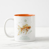 金魚の愛好家アカルストパーソナライズされた ツートーンマグカップ (左)