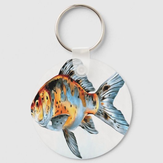 金魚の朱文金魚 キーホルダー (正面)