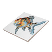金魚の朱文金魚 タイル (側面)