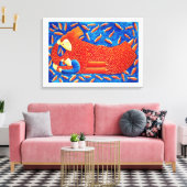 金魚の母絵画子 キャンバスプリント (インサイチュ (リビング))