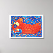 金魚の母絵画子 キャンバスプリント (正面)