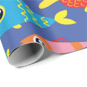 金魚の水族館かわいい1歳の誕生日ラッピング紙 ラッピングペーパー (ロールコーナー)