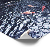 金魚の池を橋で囲む ポスター (角)