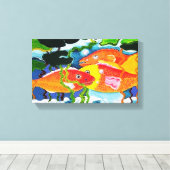 金魚の池 キャンバスプリント (インサイチュ (ウッドフロア))