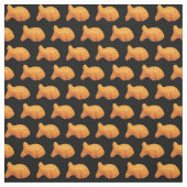 金魚の生地、黒い背景 ファブリック (見本)