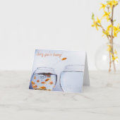 金魚の脱出の折り畳みグリーティングカード カード (黄色い花)