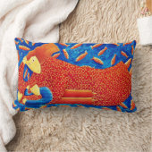 金魚の芸術を持つ母モダンと絵画息子 ランバークッション (ブランケット)