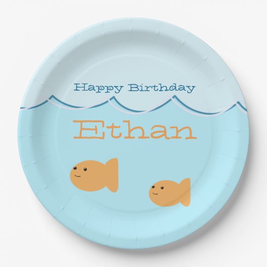 金魚の誕生会の紙皿 ペーパープレート (正面)