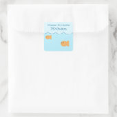 金魚の誕生日パーティーカスタムステッカー スクエアシール (バッグ)