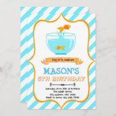 金魚の誕生日パーティー招待状 招待状 (正面/裏面)