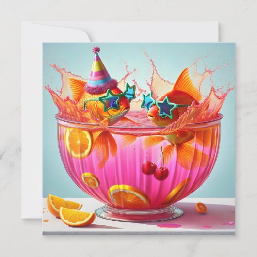 金魚の誕生日パーティー 招待状 (正面)