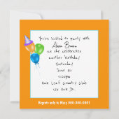 金魚の誕生日パーティー 招待状 (裏面)