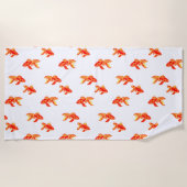 金魚の赤と黄色 ビーチタオル (正面)