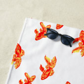 金魚の赤と黄色 ビーチタオル (インサイチュ)