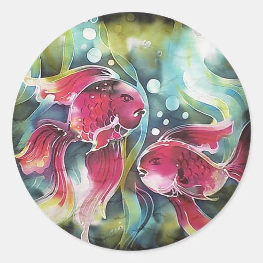 金魚の輝き ラウンドシール (正面)