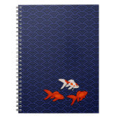 金魚の青海羽の柄をカスタマイズ日本の可能 ノートブック (正面)