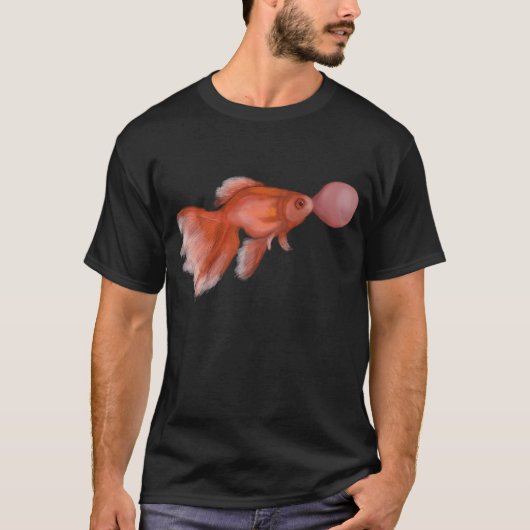 金魚の風船ガムの泡 Tシャツ (正面)