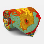 金魚の魚の抽象芸術の旧式なヴィンテージのアールデコ ネクタイ (ロール)