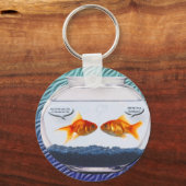 金魚の魚鉢のユーモア キーホルダー (正面)