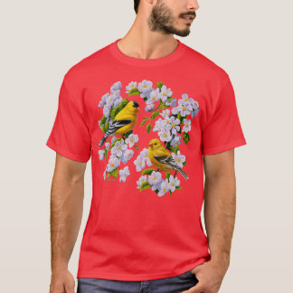 金魚の鳥とリンゴの花 Tシャツ