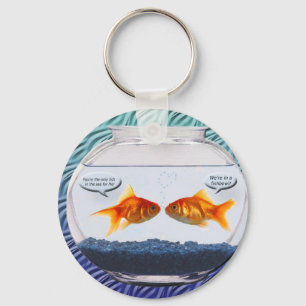 金魚のfishbowlのユーモア キーホルダー