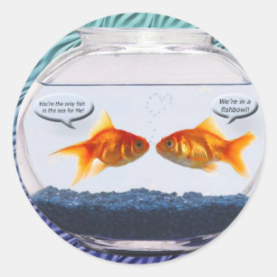 金魚のfishbowlのユーモア ラウンドシール