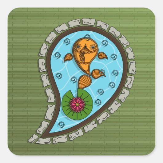 金魚はかりで測のステッカー スクエアシール (正面)