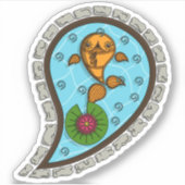 金魚はかりで測の輪郭のシール シール (正面)