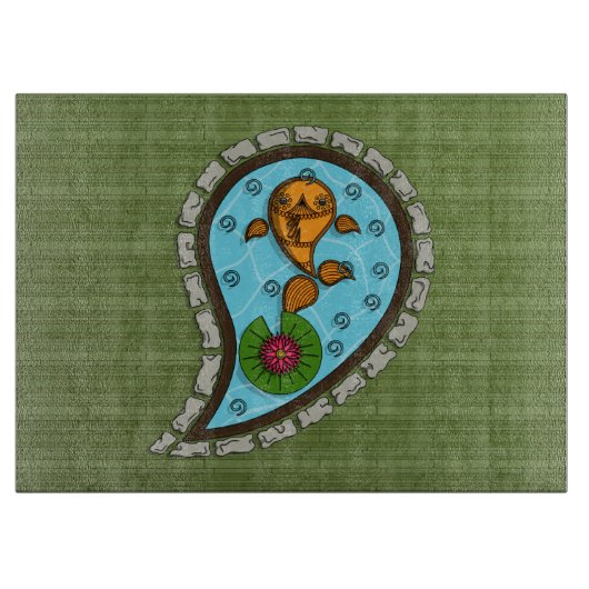 金魚はかりで測ガラスの切り板 カッティングボード (正面)