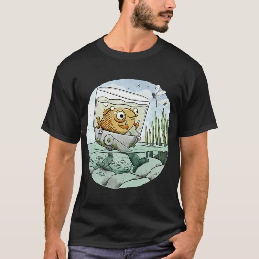 金魚は浅瀬を去る Tシャツ (正面)