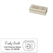 金魚をボウルに入れた差出人住所 ラバースタンプ (押印)