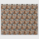 金魚を見ているオレンジの子猫 ラッピングペーパー (フラット)