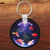 金魚を魚鉢の水族館に入れる キーホルダー (正面)