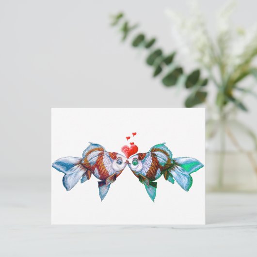 金魚キス ポストカード (スタンド正面)