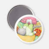 金魚クラッカー子猫円磁石 マグネット (正面/裏面)