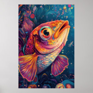 金魚サイケデリック ポスター