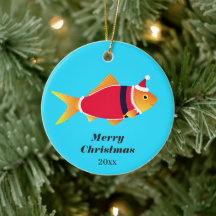 金魚サンタフィッシュ動物のクリスマス