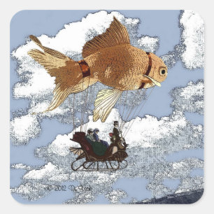 金魚ステッカー スクエアシール