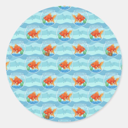 金魚パーティステッカー ラウンドシール (正面)