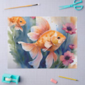 金魚フローラ水彩 薄葉紙 (クラフト)