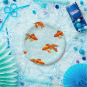 金魚ブルー ペーパープレート (パーティー)
