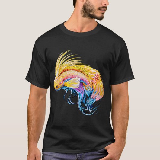 金魚ブルー+ラス Tシャツ (正面)