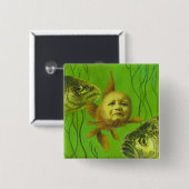 金魚ベビー変異デザイン 缶バッジ (正面&裏面)