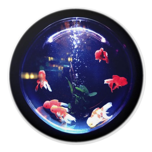 金魚ボールの陶磁器のノブ セラミックノブ (正面)