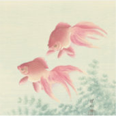 金魚ヴィンテージ日本のウッドブロックプリント シール (正面)