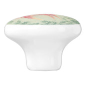 金魚ヴィンテージ日本のウッドブロックプリント セラミックノブ (側面)