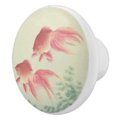 金魚ヴィンテージ日本のウッドブロックプリント セラミックノブ (右)