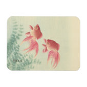 金魚ヴィンテージ日本のウッドブロックプリント マグネット (横)